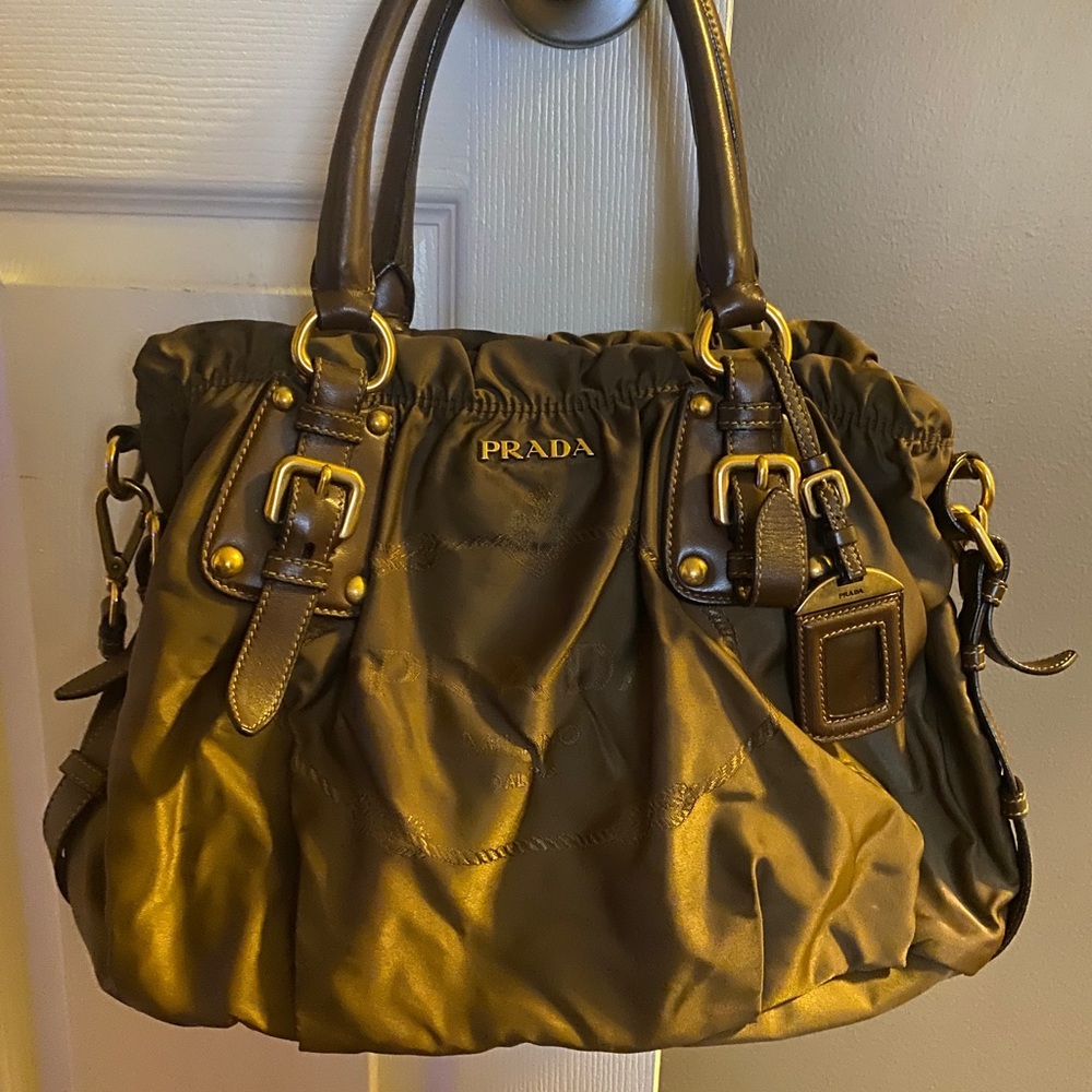 Vintage very good condition Prada nylon jacquard rovere BR4259 hobo bag